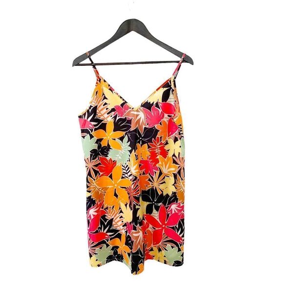 SHEIN Allover Floral Print Aloha Double V neck Camisole Mini Dress - Picture 2 of 5